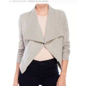 Romeo + Juliet Couture Open Front  Jacket size large Gray faux Suede Long Sleeve